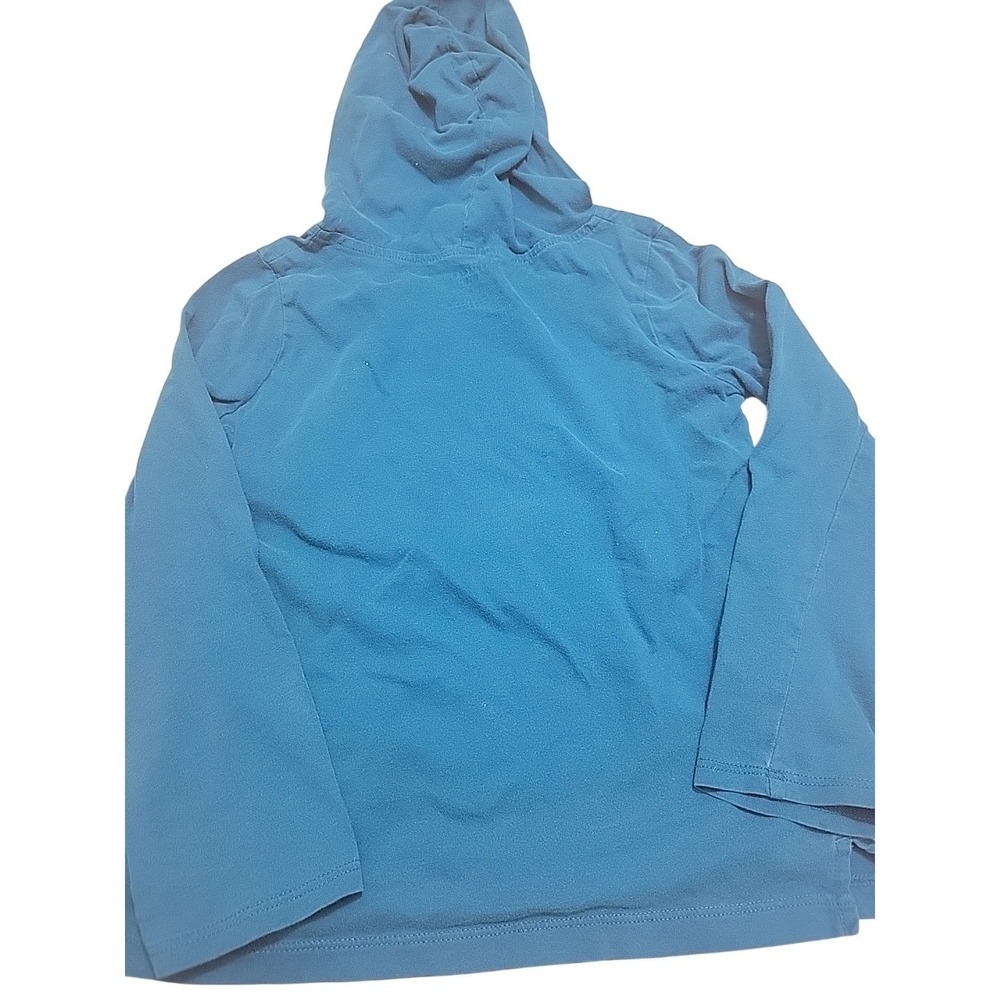 Carters Kid Girls Teal Blue Soccer Ball Glitter Graphic Hooded Long Sleeve Tee 7 - Picture 7 of 7